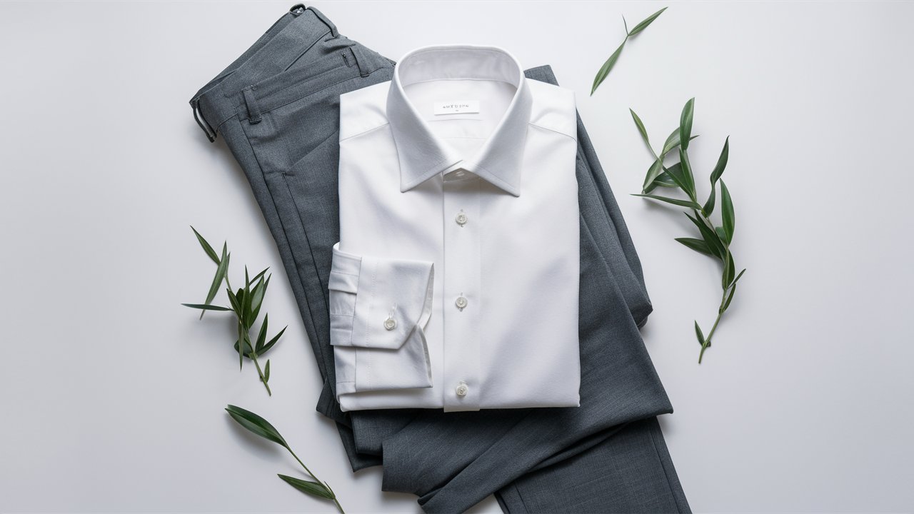 grey trouser combination shirt